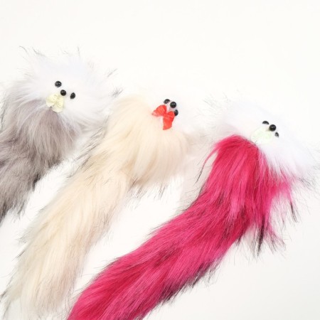 Artificial fur mouse up to 24 cm with a tail, a mix of flowers-4