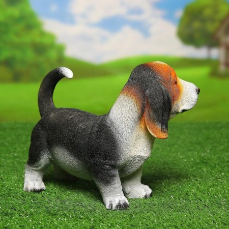 Garden figure "Puppy Basset Hound" Standing, 25x16x13cm-2