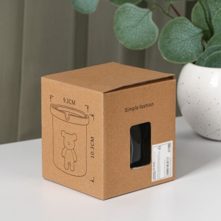 Ceramic ashtray "Stylish Bear", 9.7 × 10.3 cm, black color-3