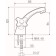Mixer for the sink RMS SL115-161, two-wound, non-rotary spout, chrome