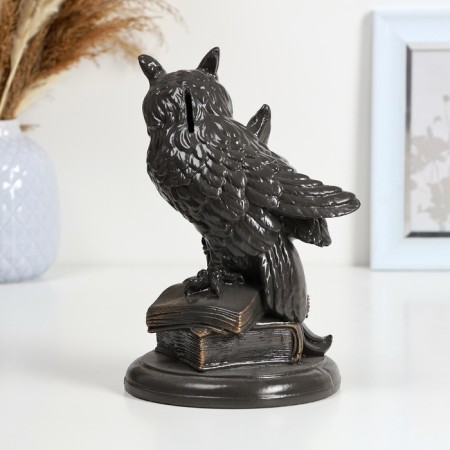 Pigger "Owl on the book" Gray bronze, 21cm-4