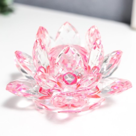 Souvenir Glass "Lotus Crystal Three -haired Pink" d = 10 cm-1