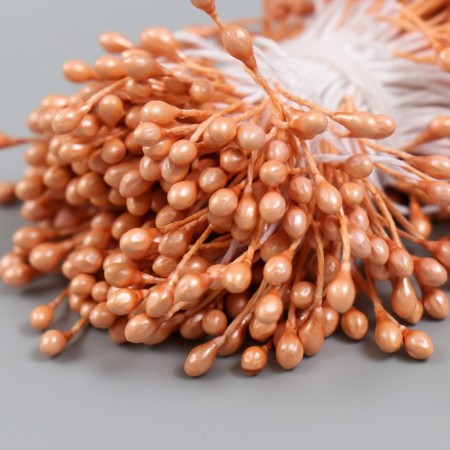 Stamens for flowers "droplets gloss bronze" set 300 pcs length 6 cm-2