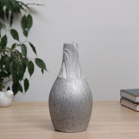 VAZA Ceramics Table "Brigham" Classic, D-3CM, H-23x11 cm, white-gray