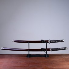 Suv. Product Katana 2V1 on a stand, scabbard wood, red gloss 78/99cm