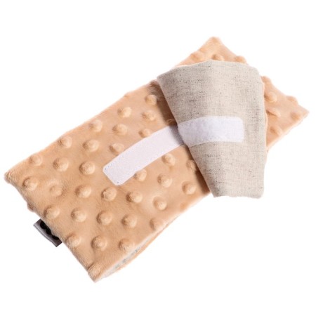 Developing toy toy Belt-grip “Mom's Love” with cherry bones, beige color-2