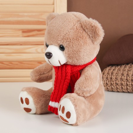 Soft toy "Bear in a scarf", brown color-2