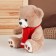 Soft toy "Bear in a scarf", brown color