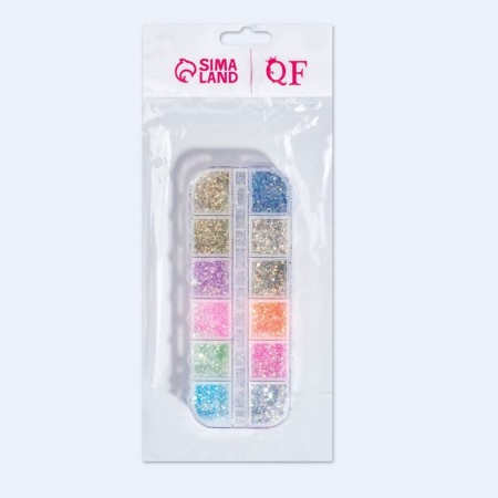 Sparkles for decor, 12 cells, small, multi -colored-3