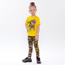 Leggings for girls, khaki color, height 134