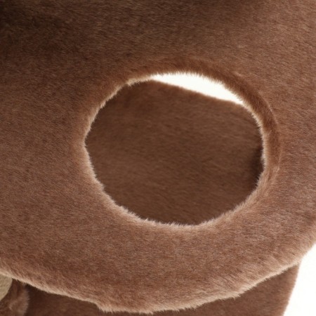 Complex for cats with a claw, corner, 55 x 55 x 130.5 cm, fur, jute, brown-5