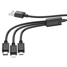 Cable Hoco X74, 3 V 1 Lightning/Micro/Type -C - USB, 2 A, 1 m, PVC, Black