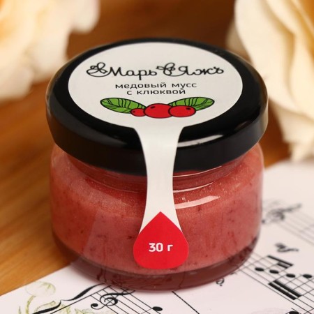 Honey mousse "Mary & Yazh", with cranberries, 30 g-1