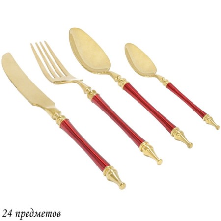 Set of cutting devices Lenardi, 24 items, red color
