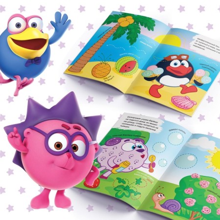 A set of books "Write and Style", 3 pcs. 12 pp., A5, + 3 markers, Smeshariki-5