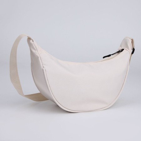 Women's bag from textiles, 30x17x6 cm, beige color-3