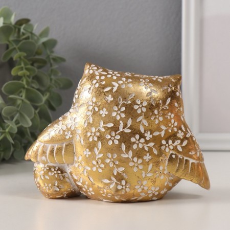 Souvenir Polystone "Golden Eagle Filin with Chick" Geometric patterns 15.2x6x11 cm-2