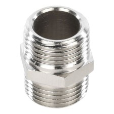 Ниппель STOUT SFT-0004-003838, 3/8", наружная/наружная резьба, никелированная латунь