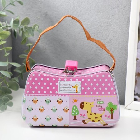 Piggy bank Metal "Bag with animals" MIX 8.5x14.5x6.5 cm-1
