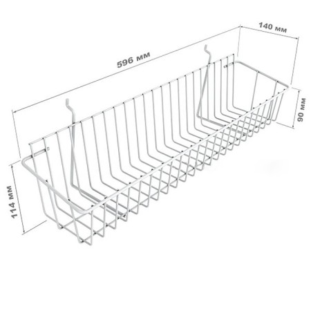 Korsin regiment for economy panels, 596 × 140 × 114 mm, white color-1