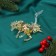 Christmas tree decoration "Playful horse" 10x10 cm, golden overflow