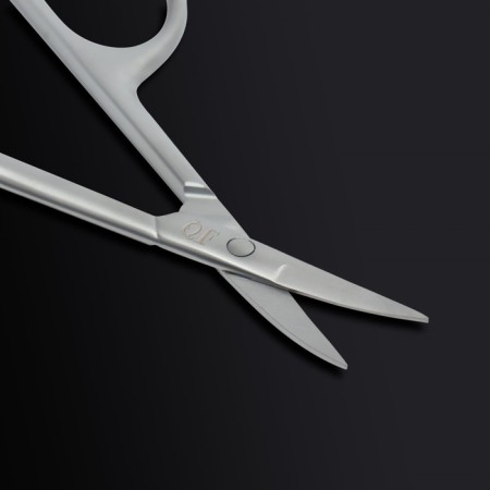 Manicure scissors "Premium satin", narrow, bent, matte, 9.6 cm, silver color-10