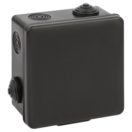 Ringing box ERA KOR-100-100-50-8G-B open installation Black 100x100x50 mm, with German vehicles 8 VX. IP54