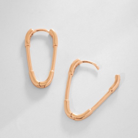 Earrings with rhinestones Xuping Charp pin, white color in pink gold-1