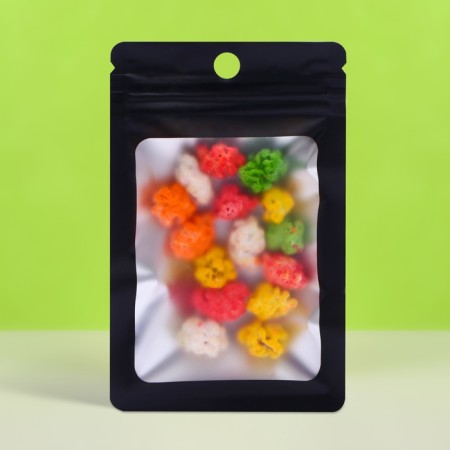 SIP-LOK package with a window, with Euroslot, black, 7 x 10 cm