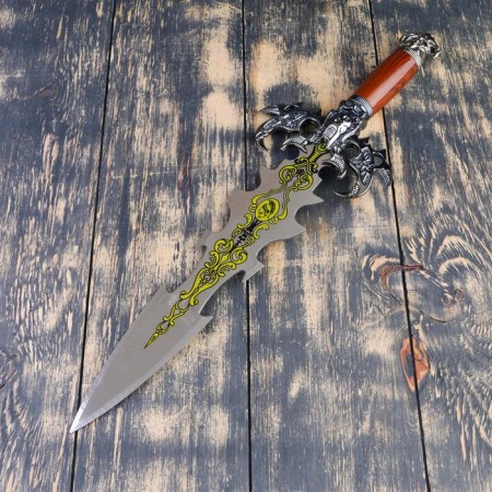 A souvenir sword on a tablet, a carved blade with a pattern, the claws of the eagle on the handle, the blade 41 cm-2