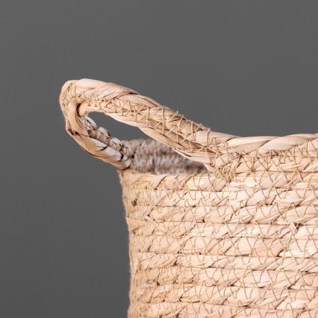 Storage basket with handles "Java", D380 Sh380 B340, natural, white-2