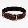 Leather collar on synthetic winterizer, 82 x 4.5 cm, Osh 50-70 cm, brown