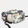Young backpack from textiles with lightning, 5 pockets, beige/green color