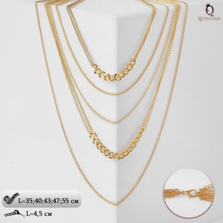 The beads "chain" are different, the color is gold, l = 55 cm