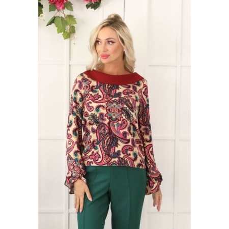 Female blouse, size 44, burgundy color