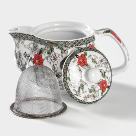 A set for the tea ceremony Ceramic "Flowering", 5 items: 4 PIALA 30 ml, kettle 200 ml-5