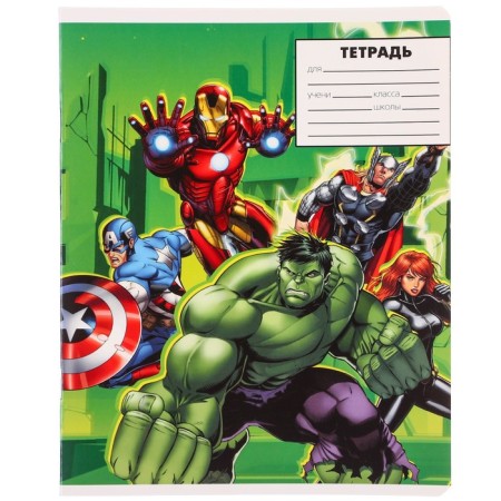 Notebook in a cage 24 sheets, 5 types of mix, cover coated paper, Avengers-8