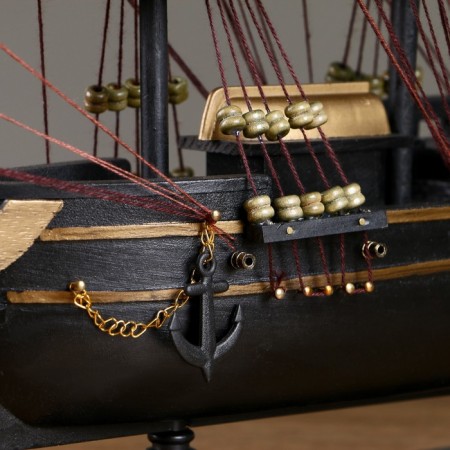 Ship "Golden Lan", black sails, 50x9x45 cm-5