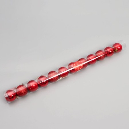 Set of balls plastic D-5 cm, 12 pcs "Agnet" Disco, Red-1
