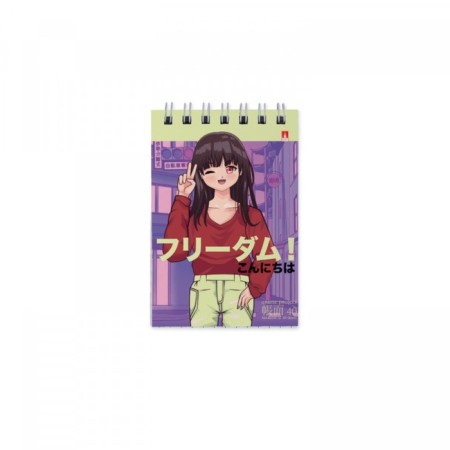Notepad A7, 40 sheets on the crest Anime Freedom, cover Cover Cardboard, Mix-5