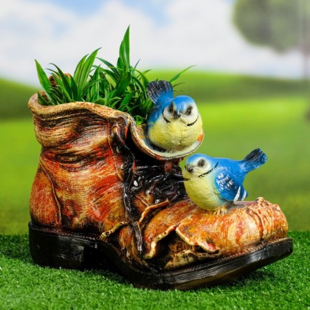 Figure Kashpo "boots with two birds" 18x14cm