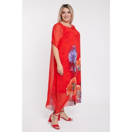 Women's dress, size 62, red color-2