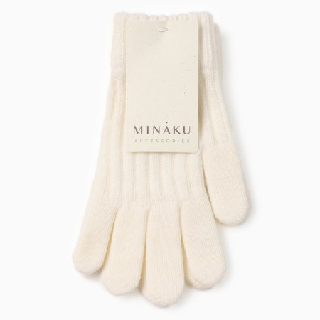 Women's gloves minku, dairy color, 21 cm-3