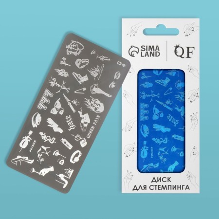 Stamping disk Metal "Stylish Look", 12 × 6 cm-2