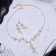Set 2 objects: earrings, necklace "amazement" branch, white color in gold, 42 cm