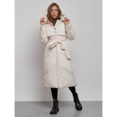 Coat insulated winter female, size 44, color light-beige-4