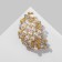 Brooch "Grapes" Branch, white color in matte gold