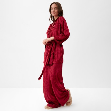 Women's costume (jacket, trousers) KAFTAN, size 44-46, burgundy color-2