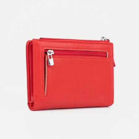 Women's wallet on magnet, red color-1