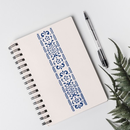 Stencil of border plastic "Flower ornament" 60x12 cm-2